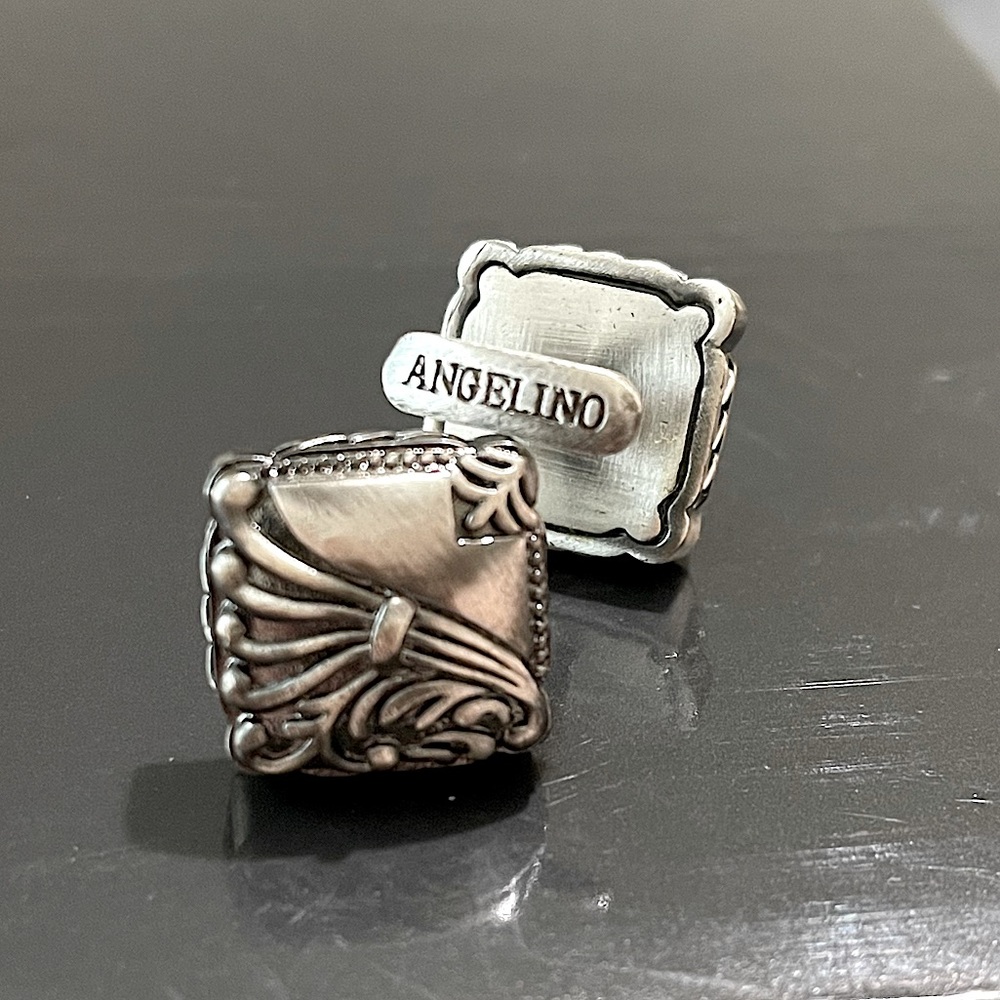 Angelino Antique Style Handmade Metal Cuff Links NWOT